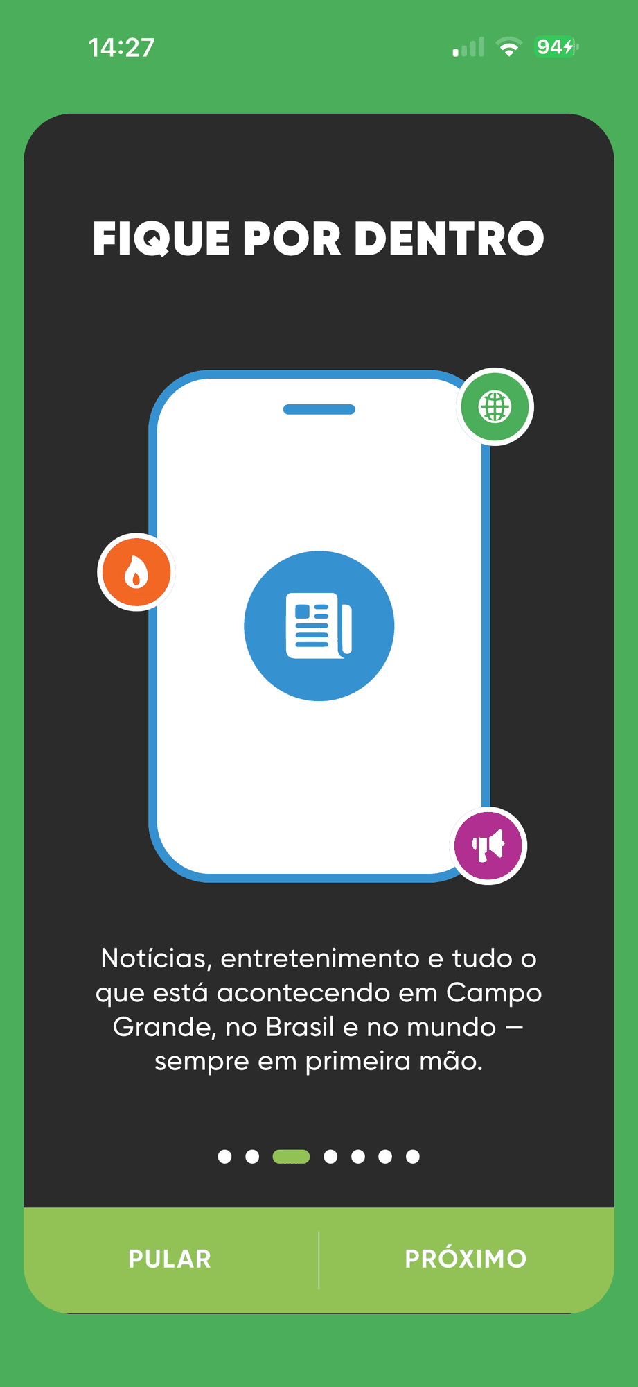 Guia de boas-vindas: notícias e entretenimento.